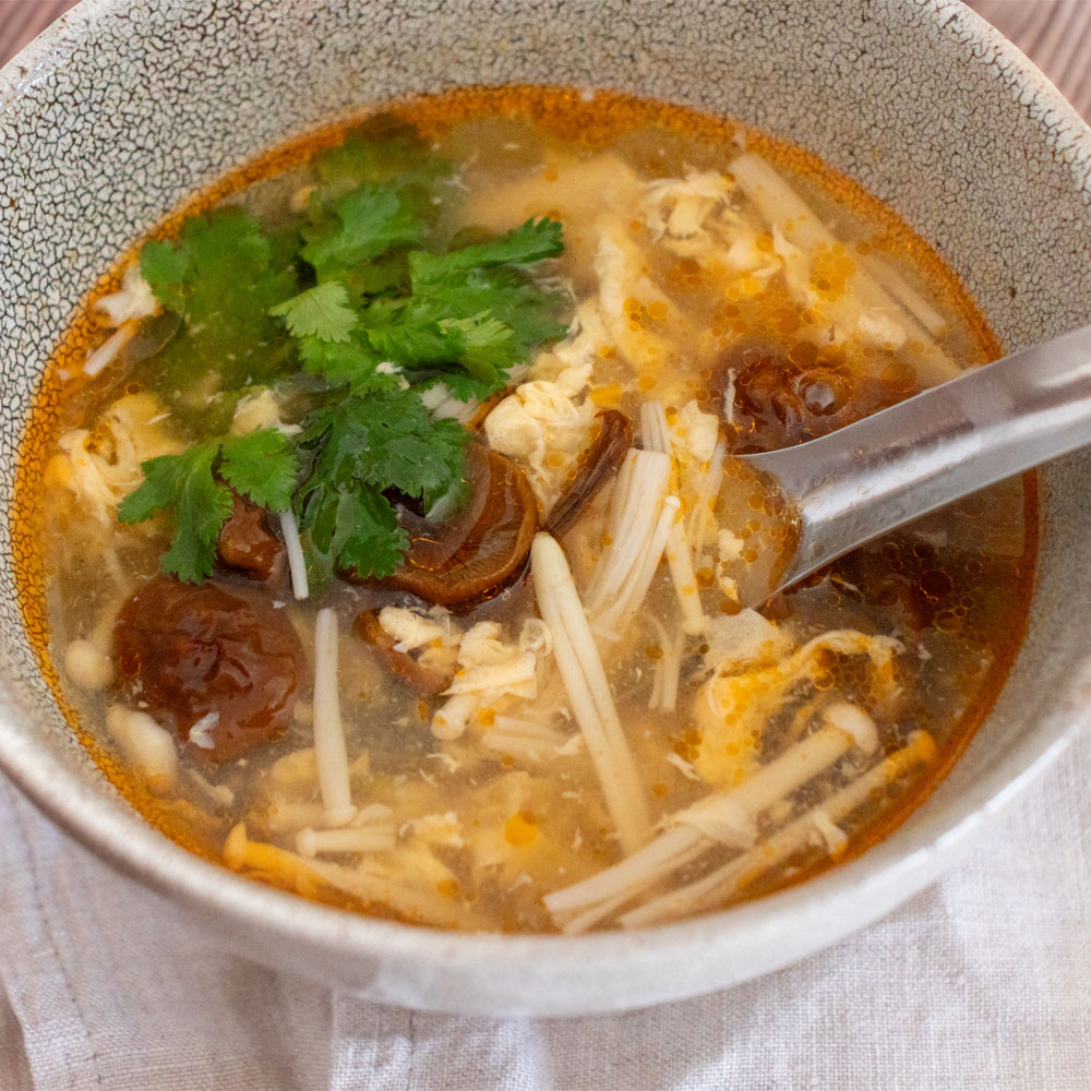 しゃきしゃきなめこの酸辣湯