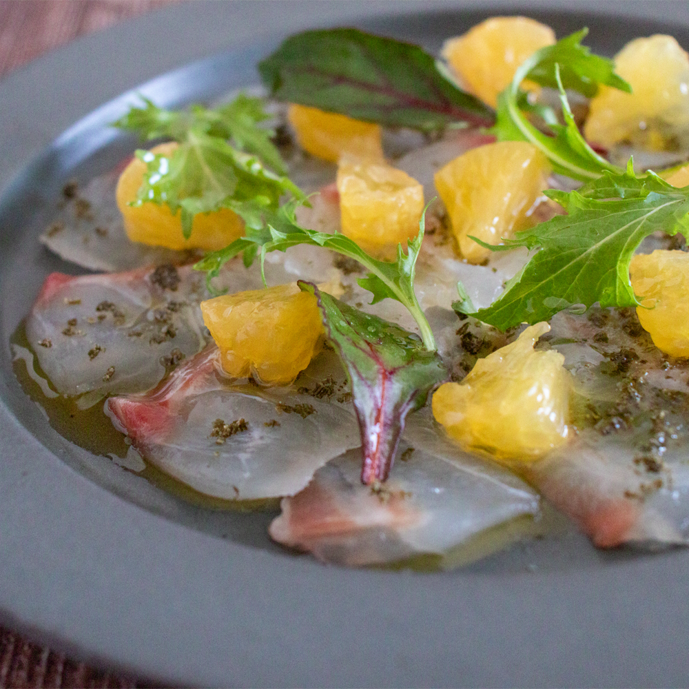 昆布と甘夏のカルパッチョ