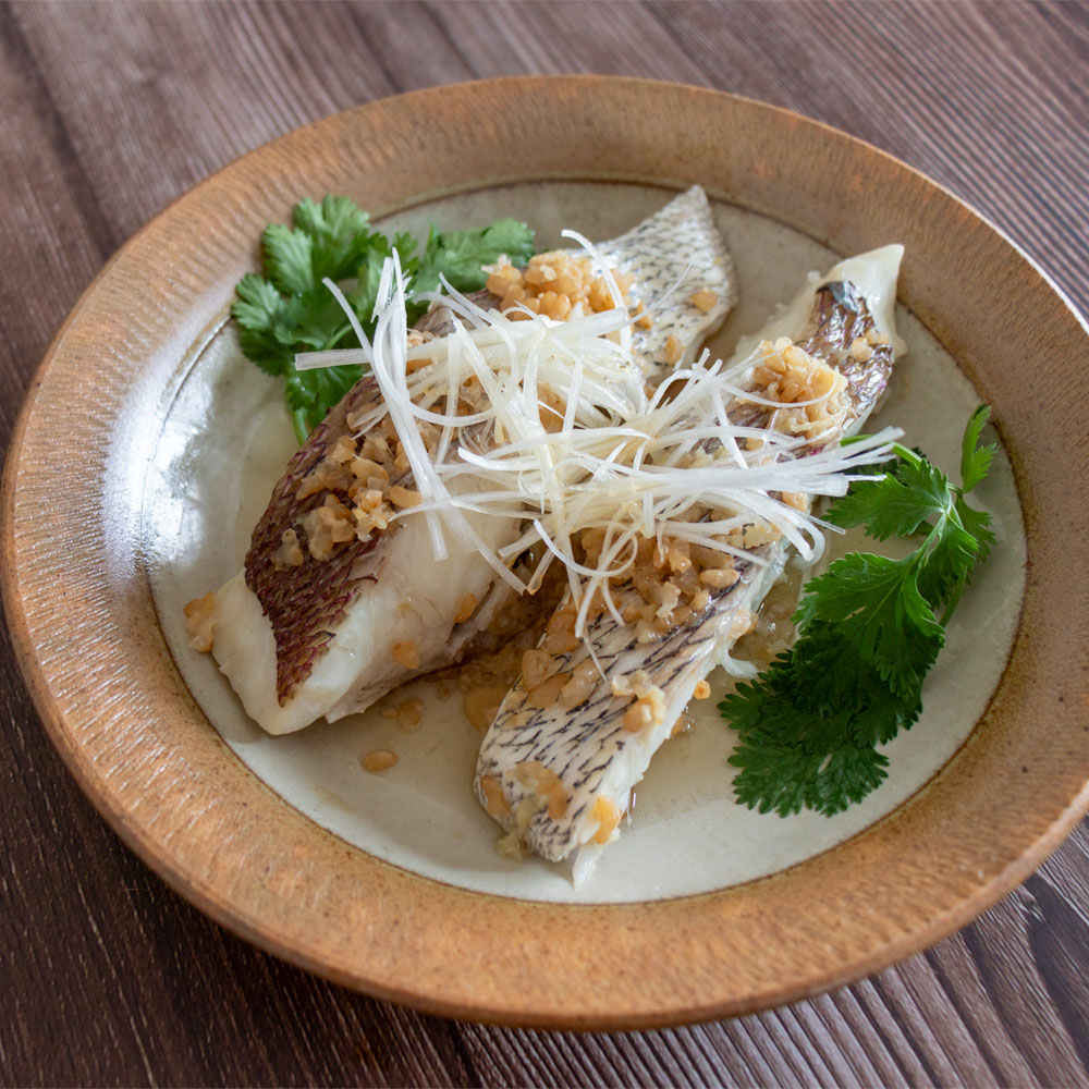 白身魚の生姜糀香味蒸し