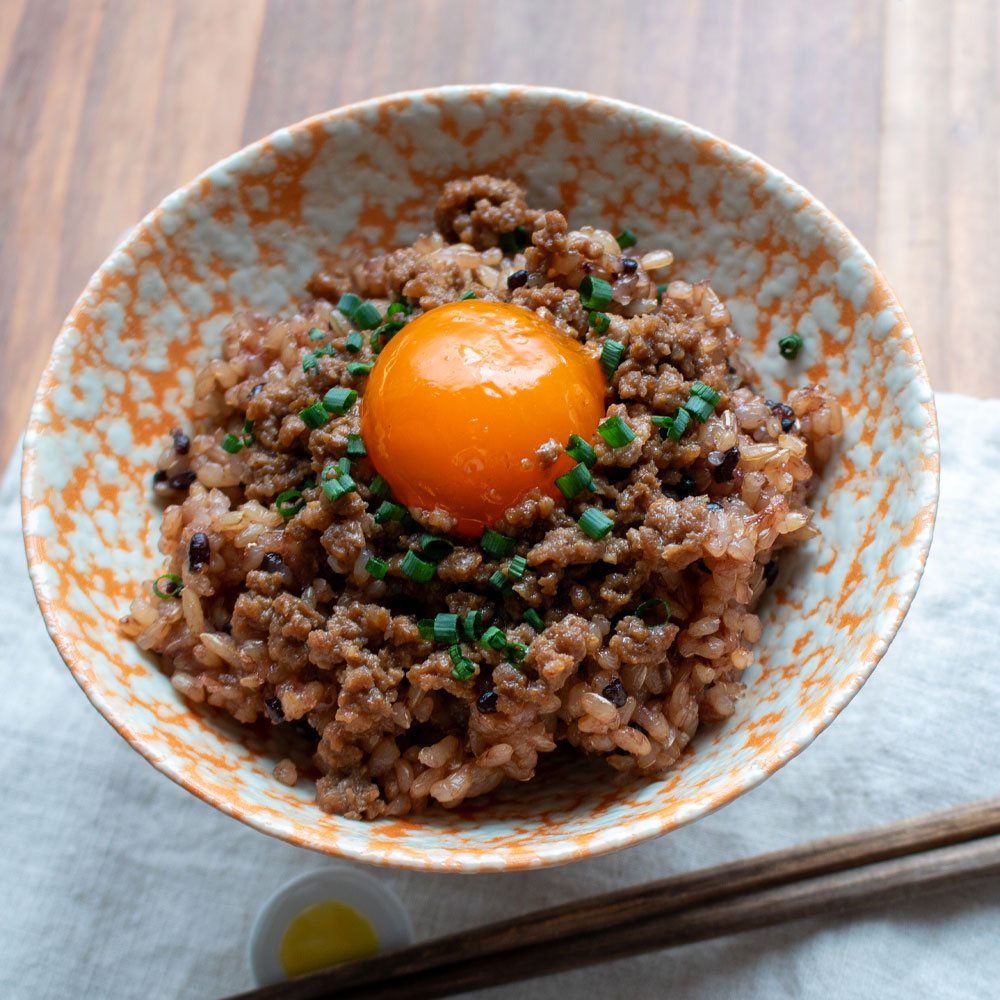 醤油糀の甘辛肉そぼろごはん