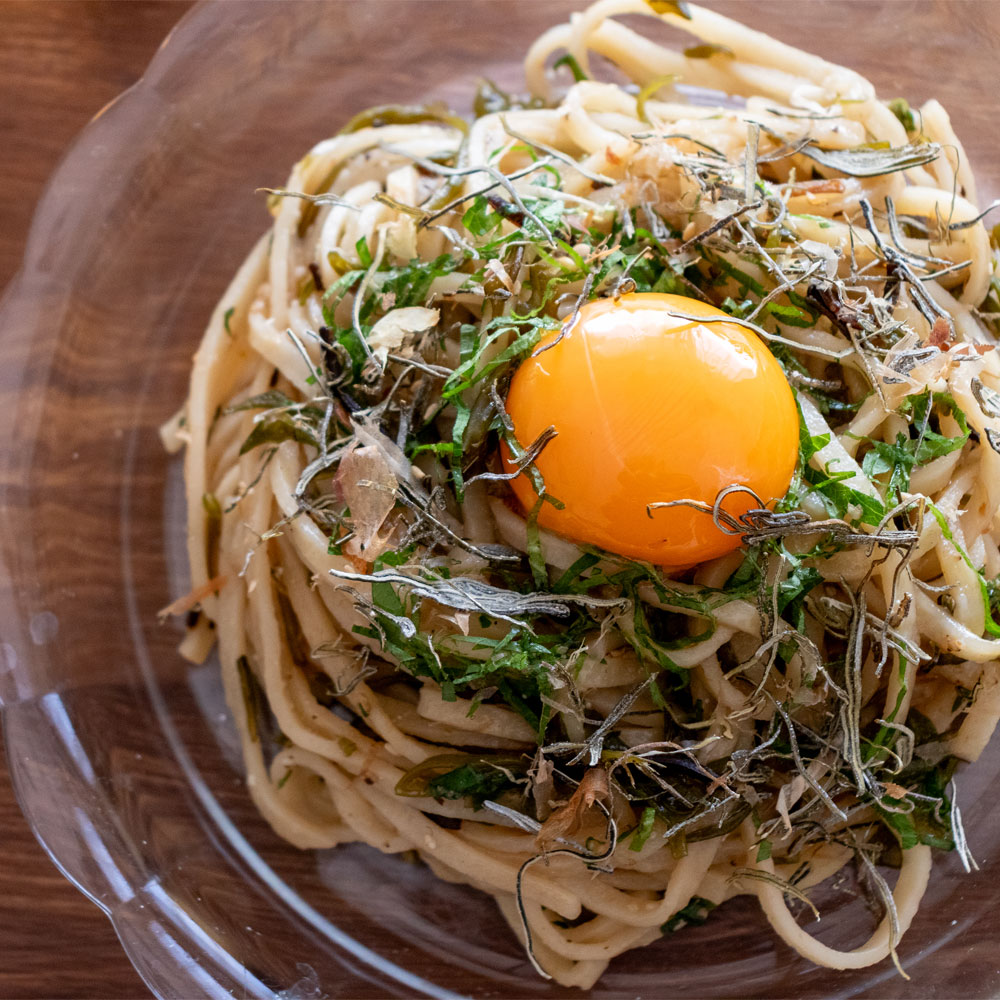 めかぶと塩昆布の玄米混ぜめん